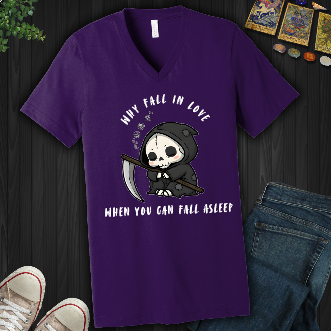 Why Fall In Love V-Neck Tee