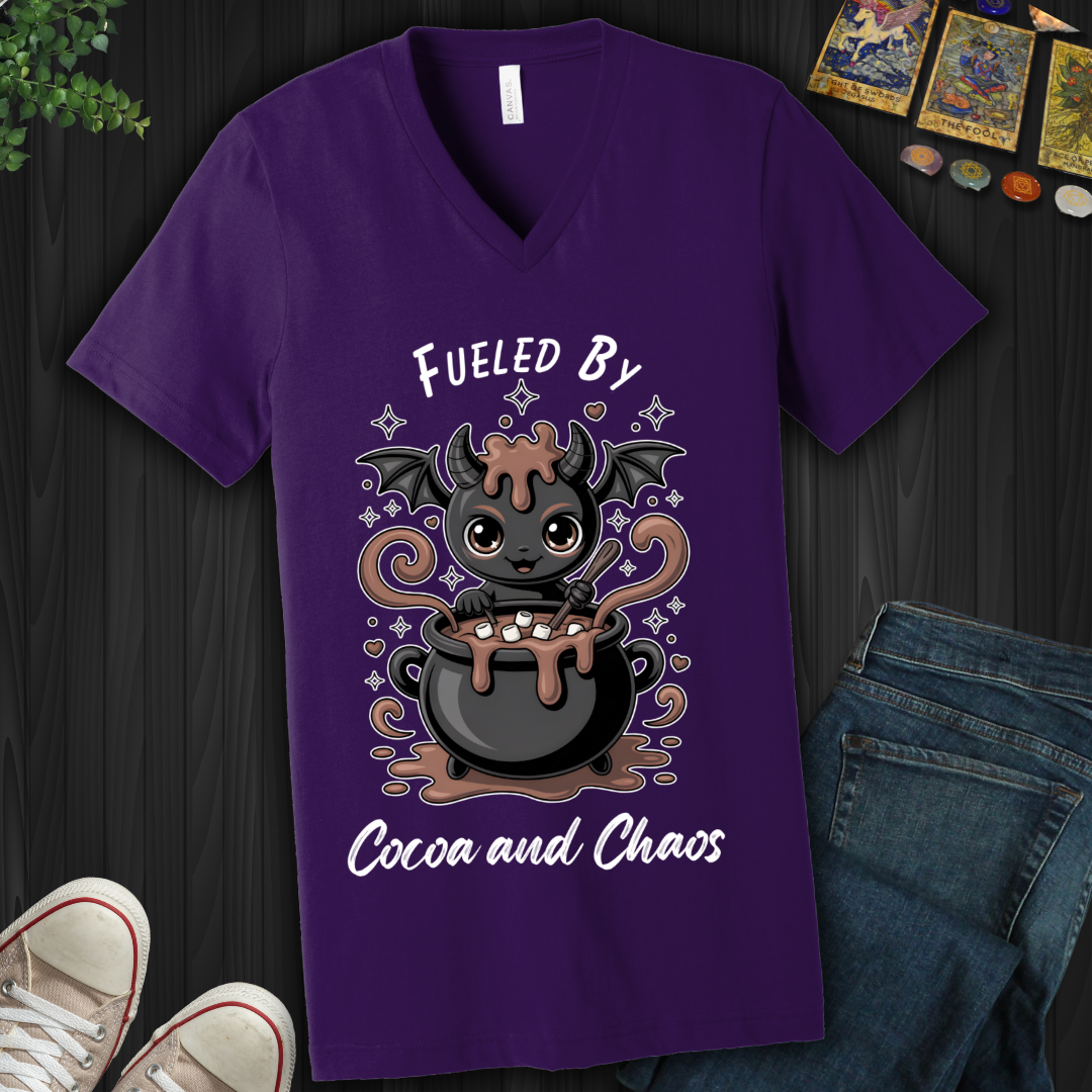Fueled By Cocoa And Chaos V-Neck Tee
