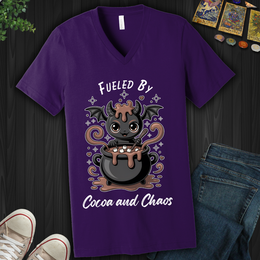 Fueled By Cocoa And Chaos V-Neck Tee