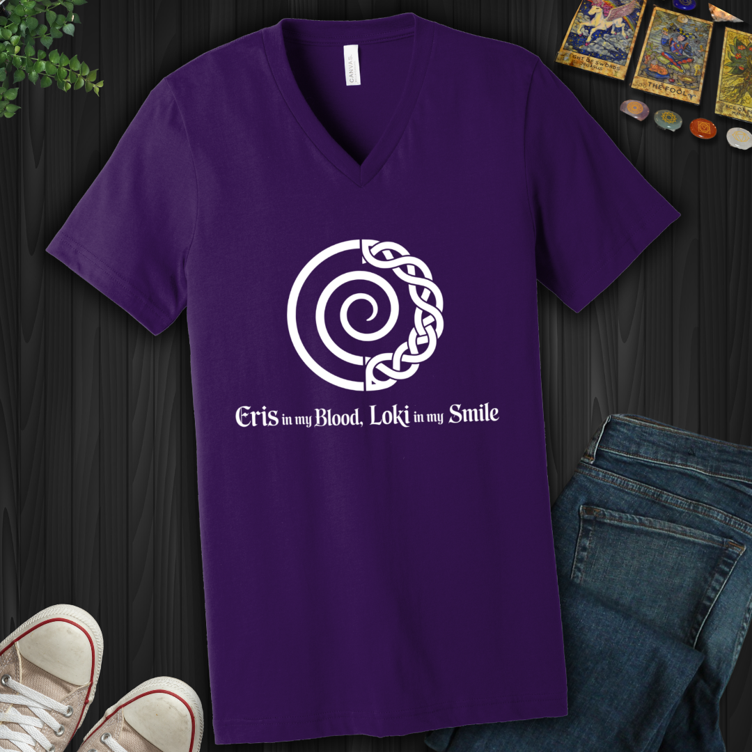 Eris In Blood, Loki In Smile V-Neck Tee
