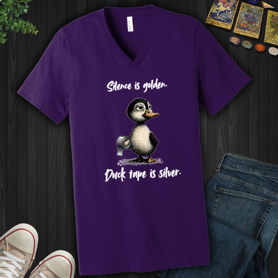 Silence Is Golden V-Neck Tee
