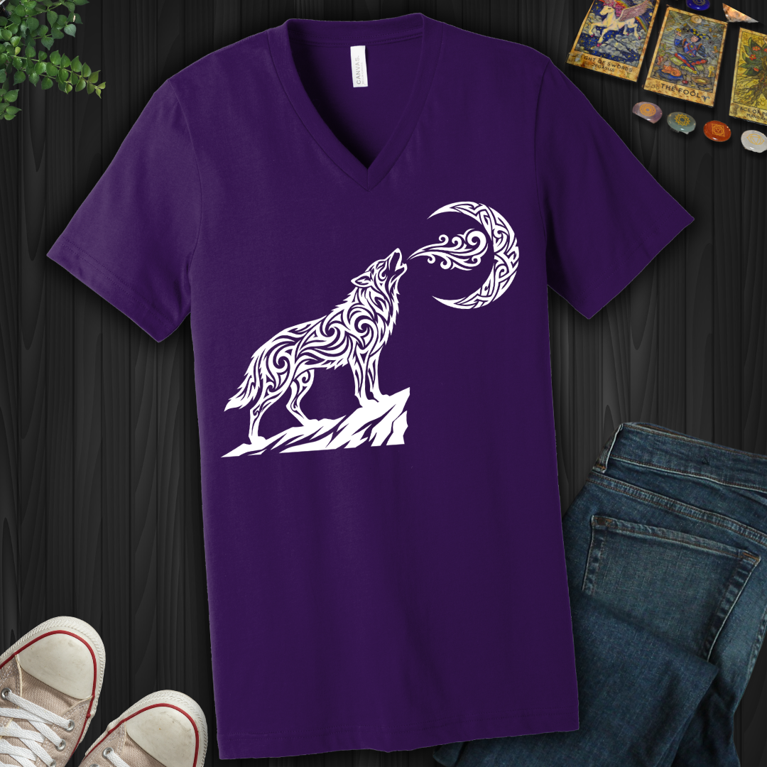 Tribal Wolf V-Neck