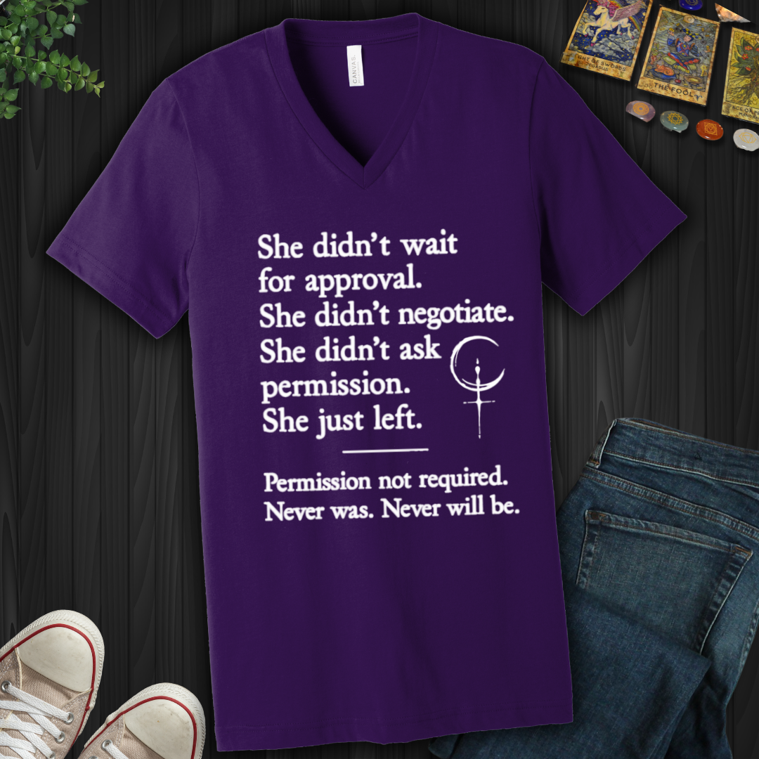 Permission Not Required V-Neck Tee