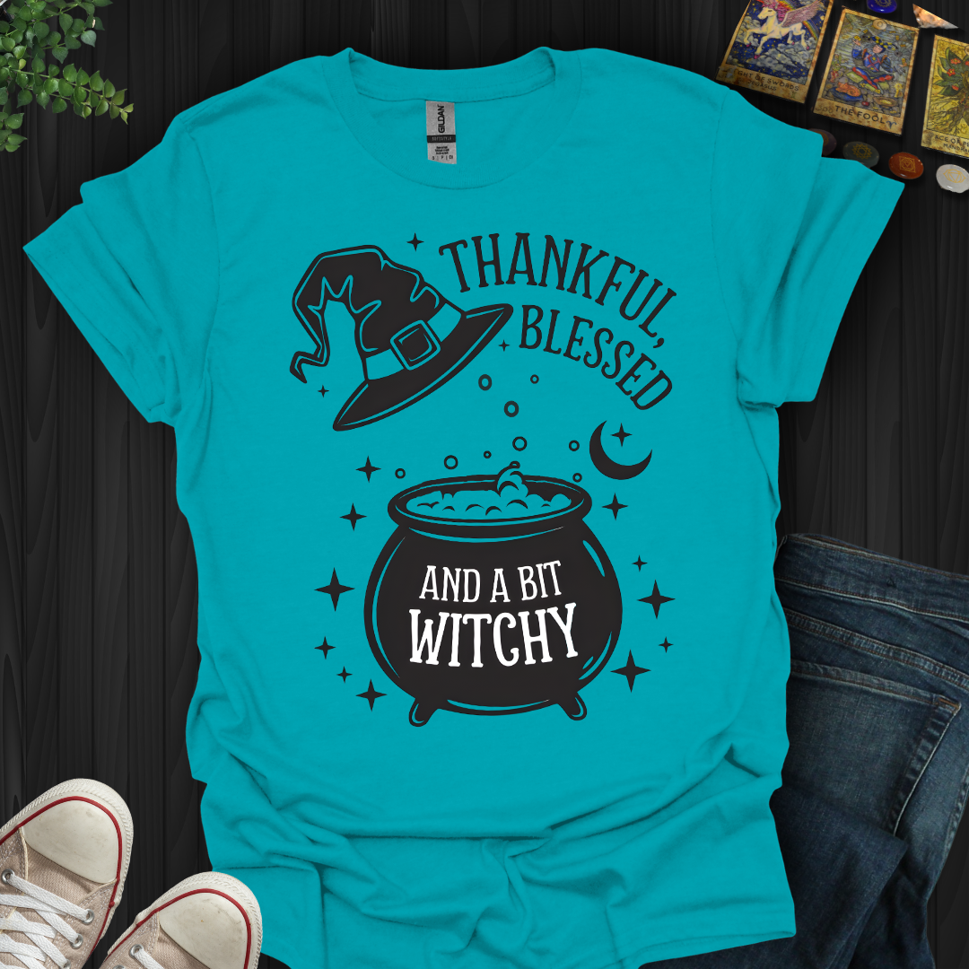 Thankful, Blessed & A Bit Witchy T-Shirt