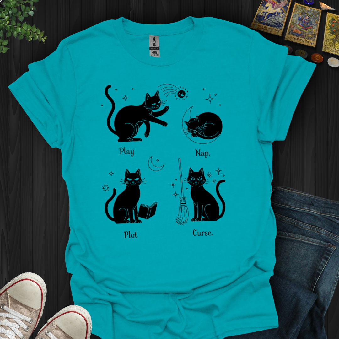 Play,Nap,Plot,Curse T-Shirt