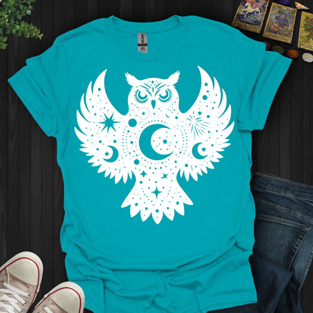 Celestial Owl White T-Shirt