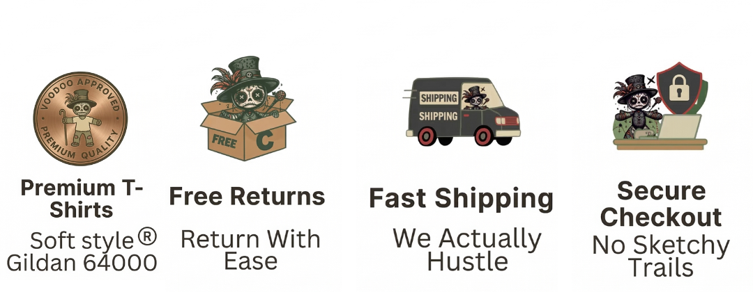 Premium t-shirts, free returns, fast shipping, secure checkout