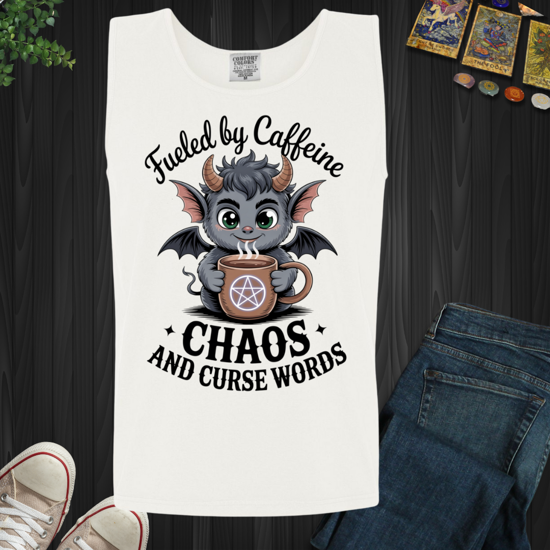 Fueled By Caffeine, Chaos and Curse Words Tank Top