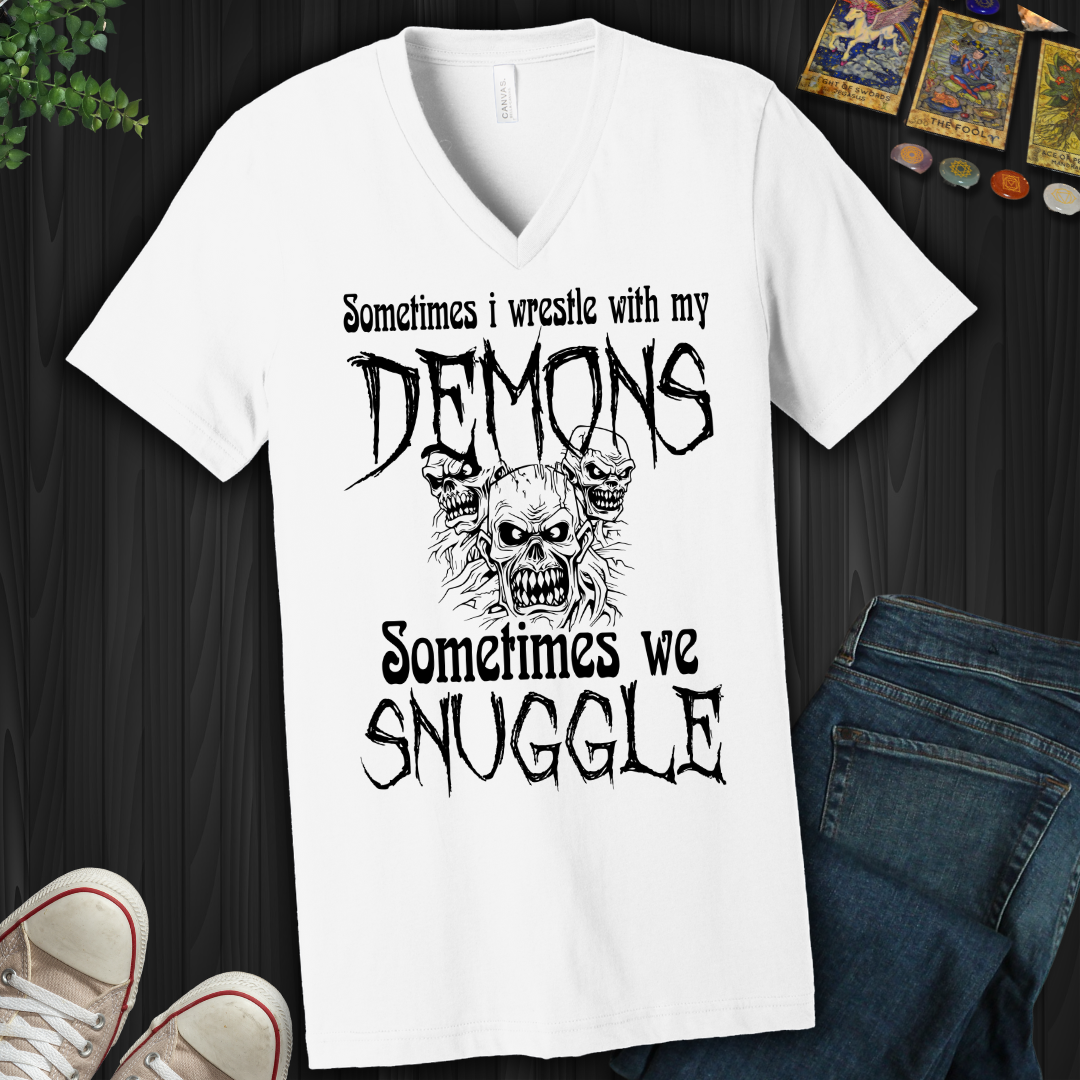 Sometimes I Wrestle With My Demons V-Neck Tee