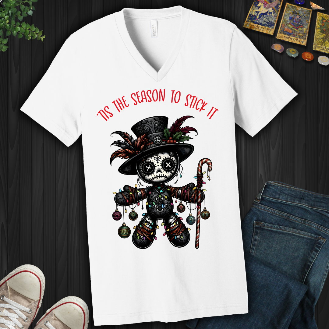 Tis The Season Voodoo Doll  V-Neck Tee