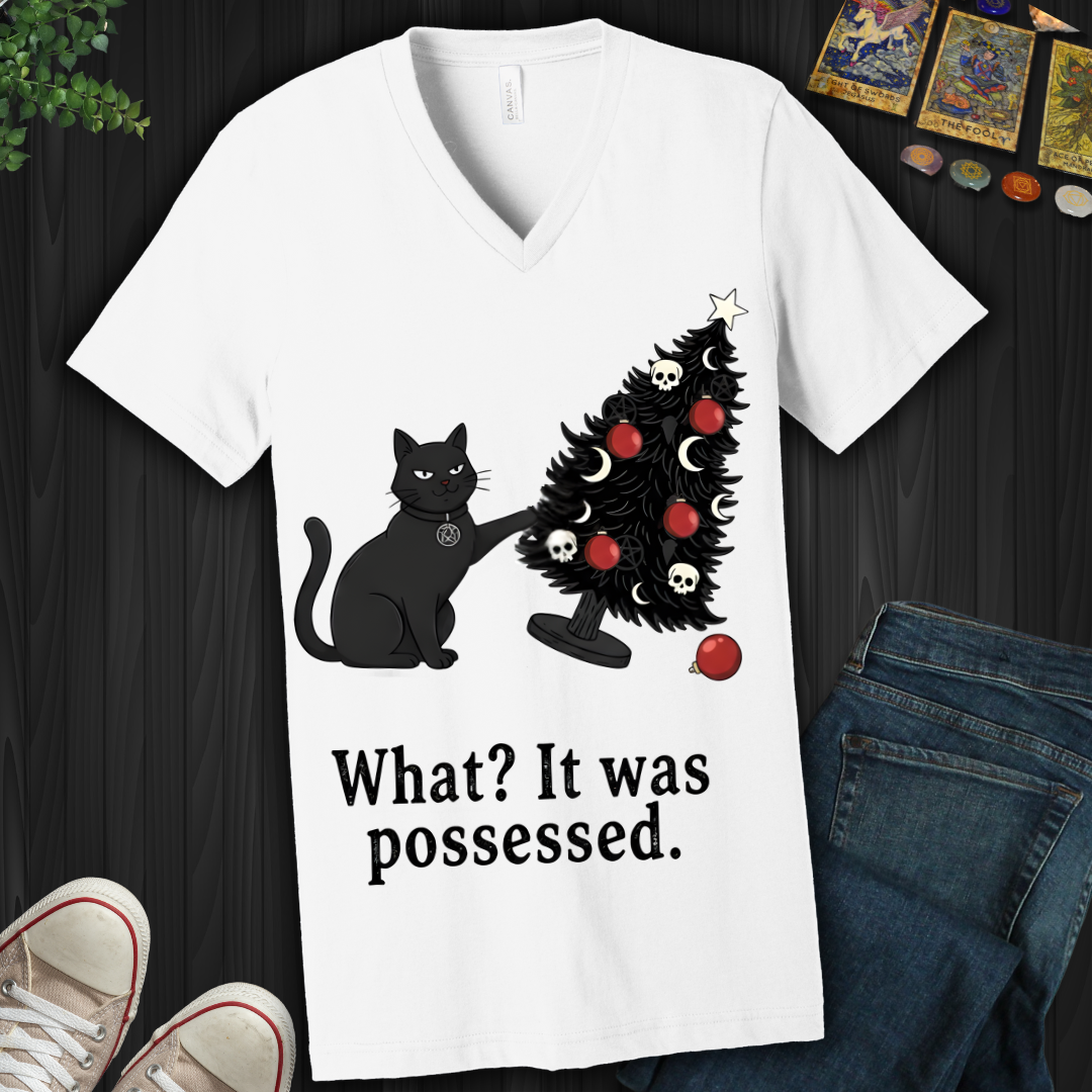 What? It Was Posessed V-Neck Tee