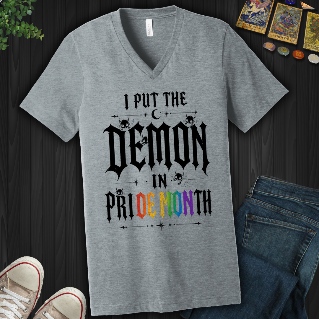 I Put The Demon In Pride Month- V-Neck