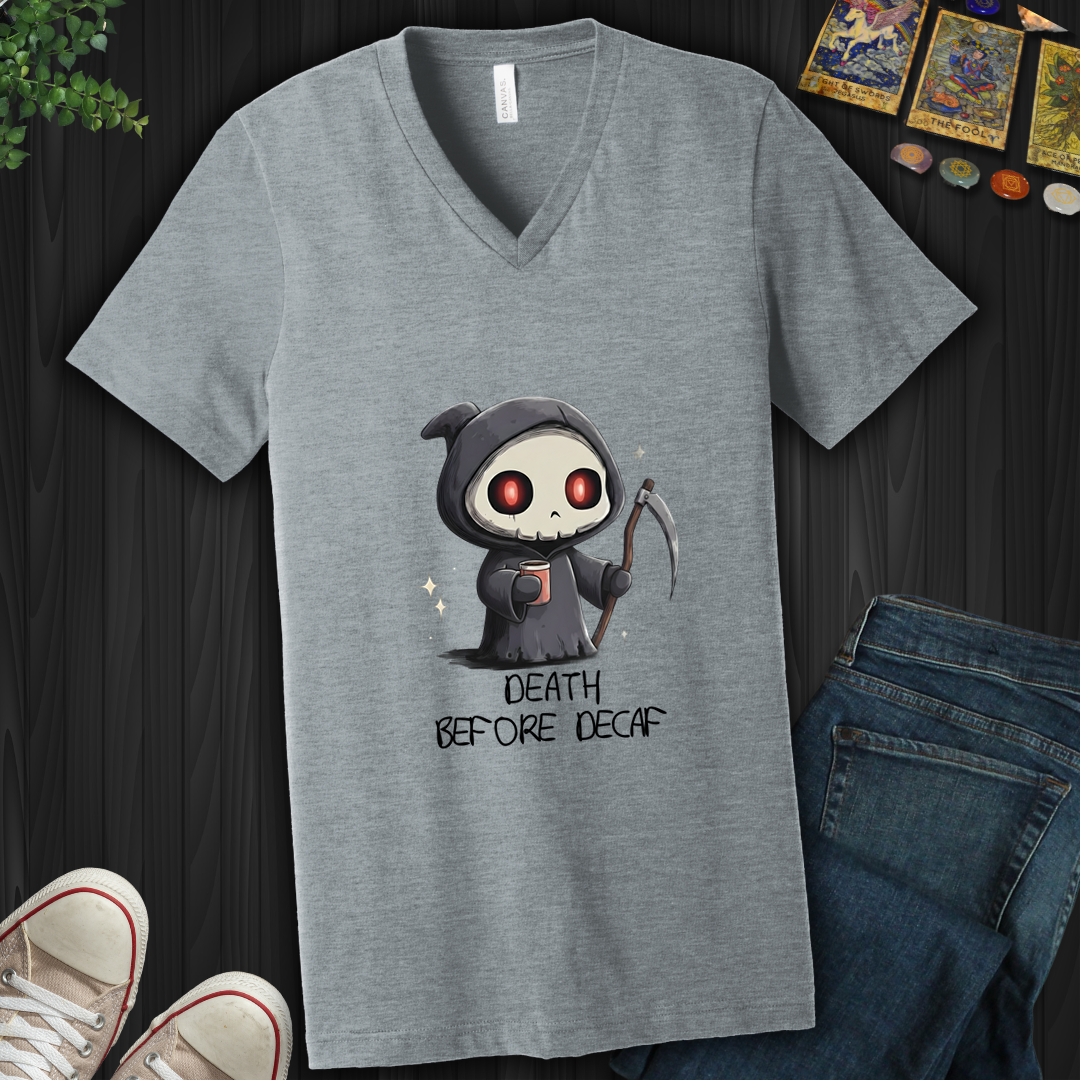 Death Before Decaf V-Neck Tee