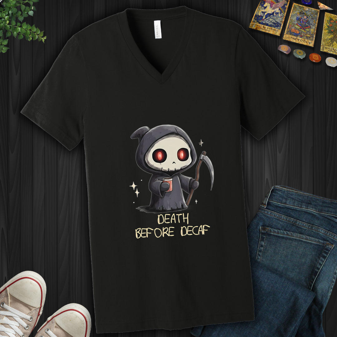 Death Before Decaf V-Neck Tee