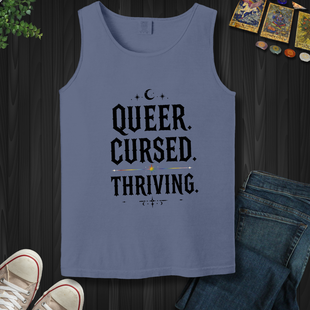 Queer,Cursed,Thriving- Tank Top