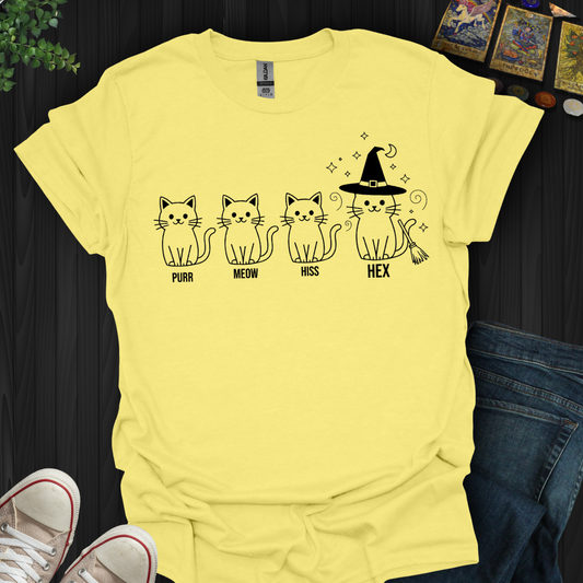 Purr,Meow,Hiss,Hex T-Shirt
