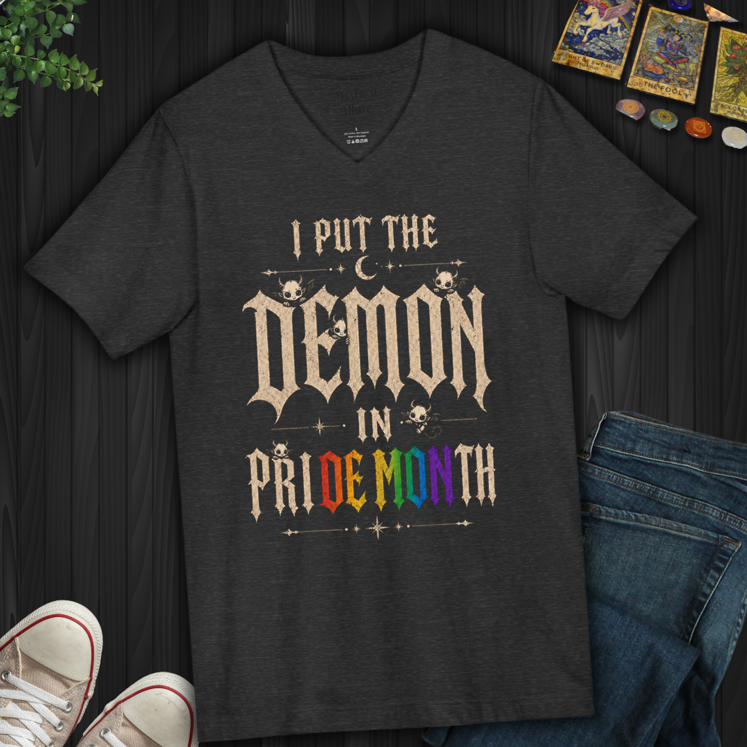 I Put The Demon In Pride Month- V-Neck