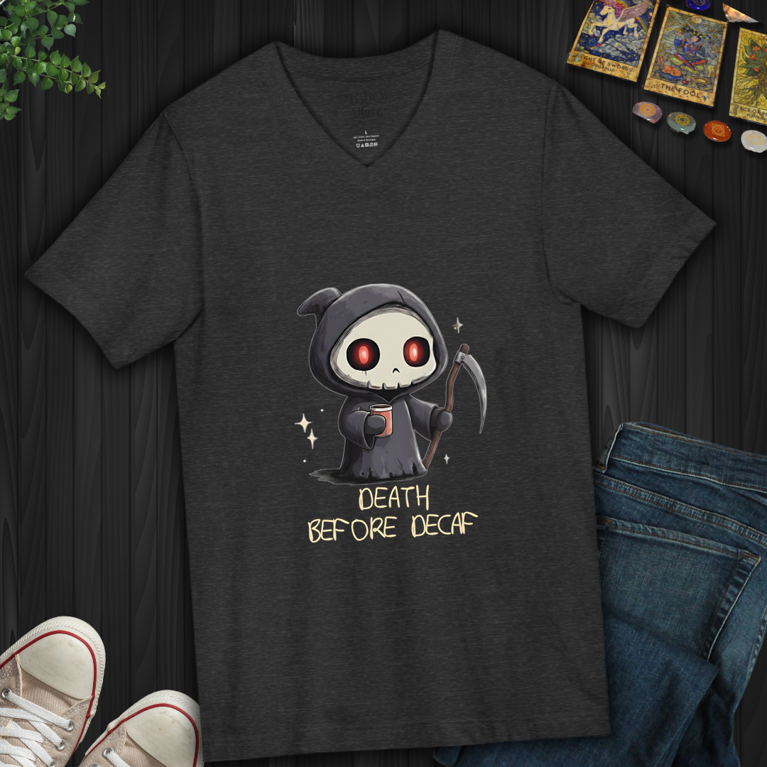 Death Before Decaf V-Neck Tee