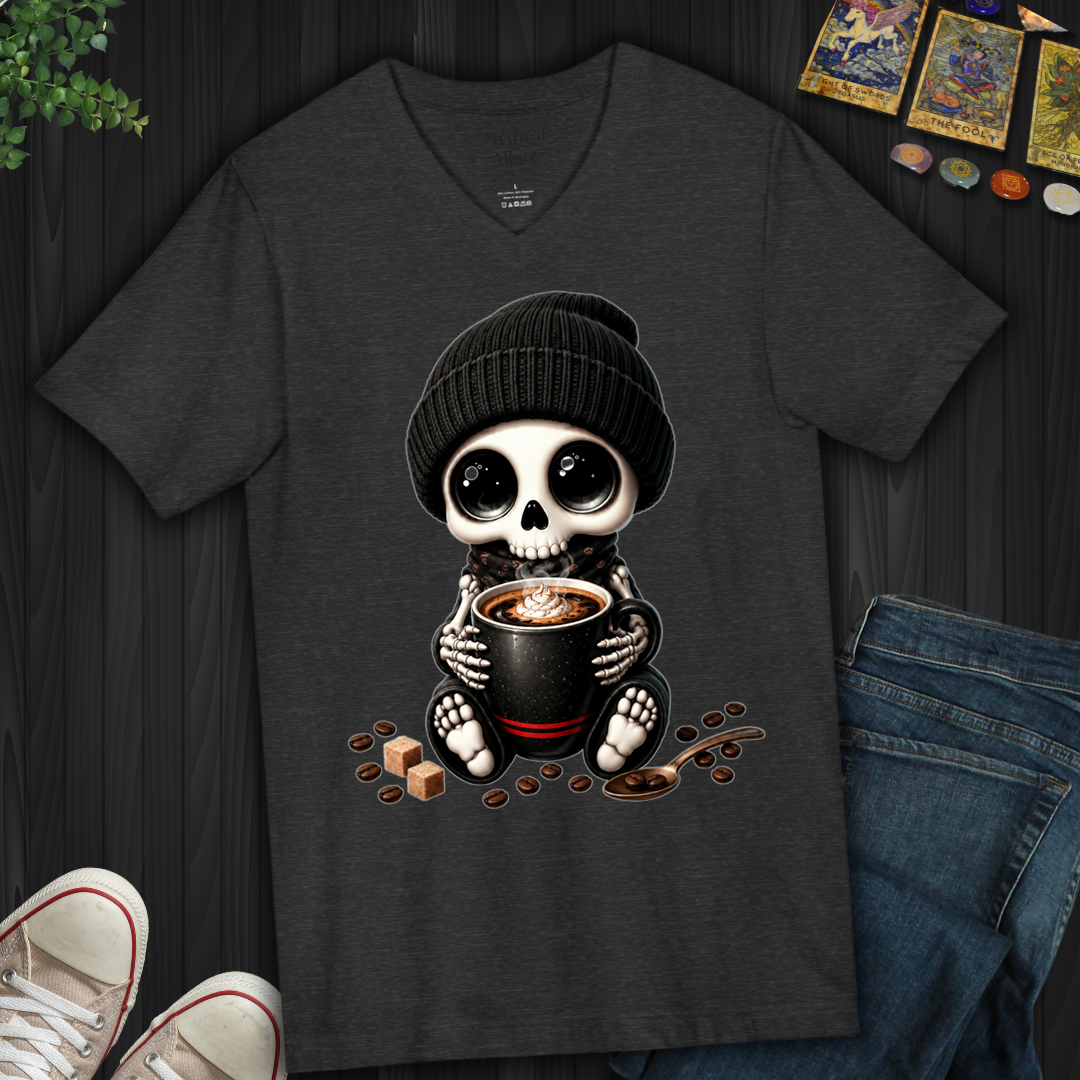 Dead Cute For Coffee- V-Neck