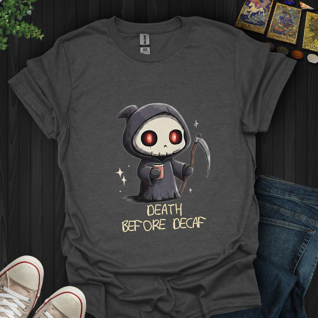 Death Before Decaf T-Shirt New