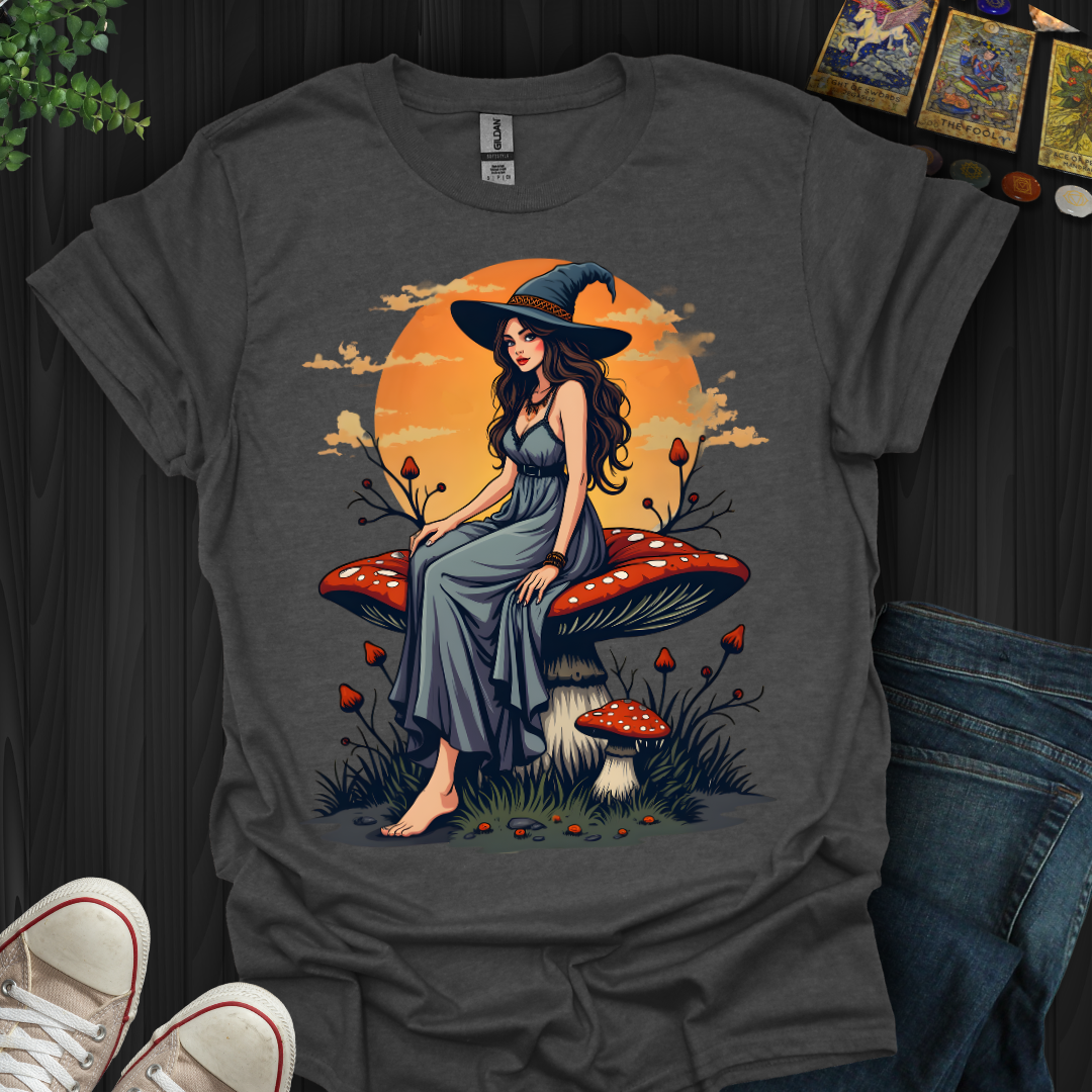 Witch on a Mushroom T-Shirt