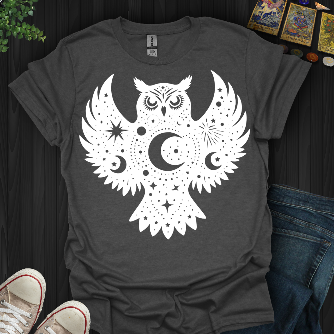 Celestial Owl White T-Shirt