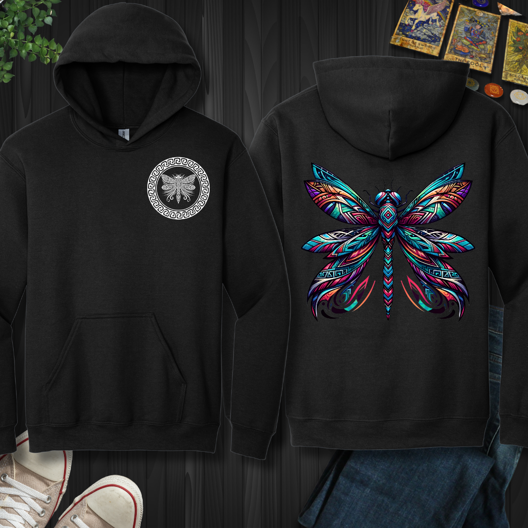 Tribal Dragonfly front and back Hooded Sweatshirt