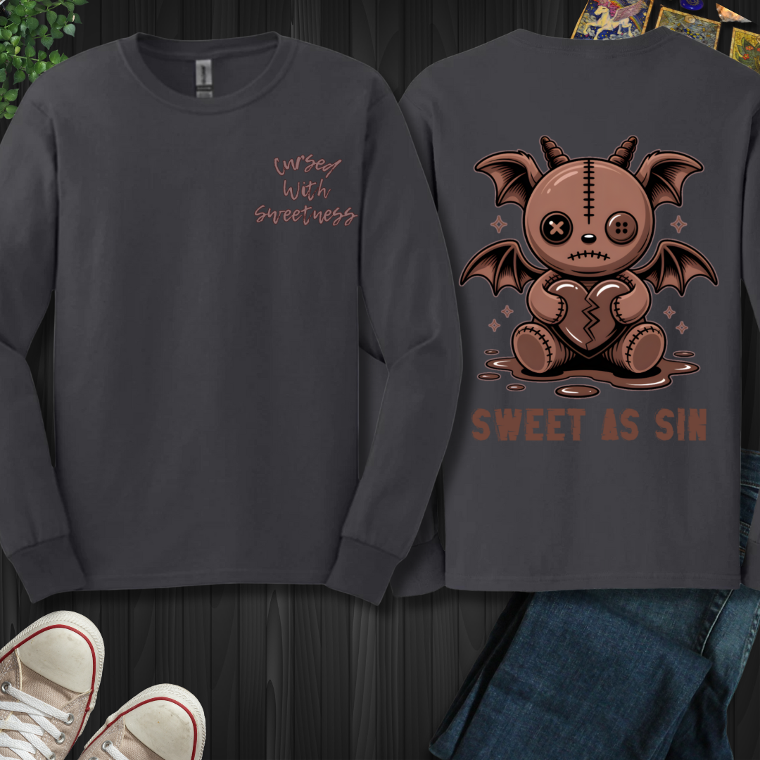Cursed With Sweetness (front and back) Long Sleeve Tee