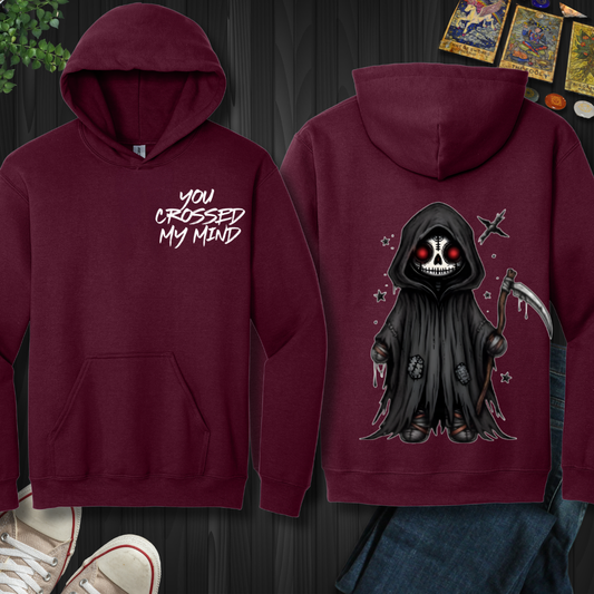 You Crossed My Mind (front and back) Hooded Sweatshirt