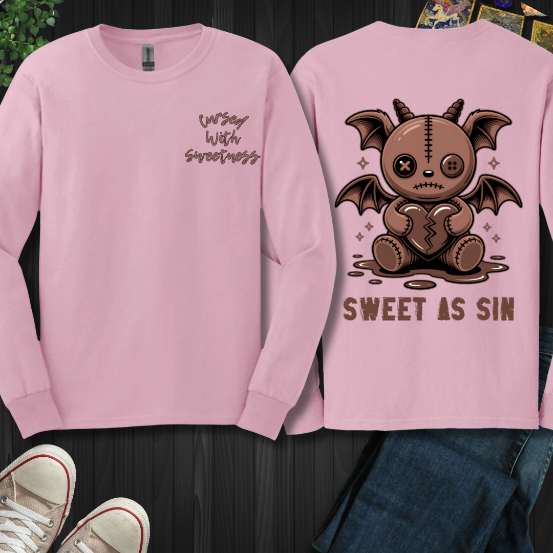 Cursed With Sweetness (front and back) Long Sleeve Tee