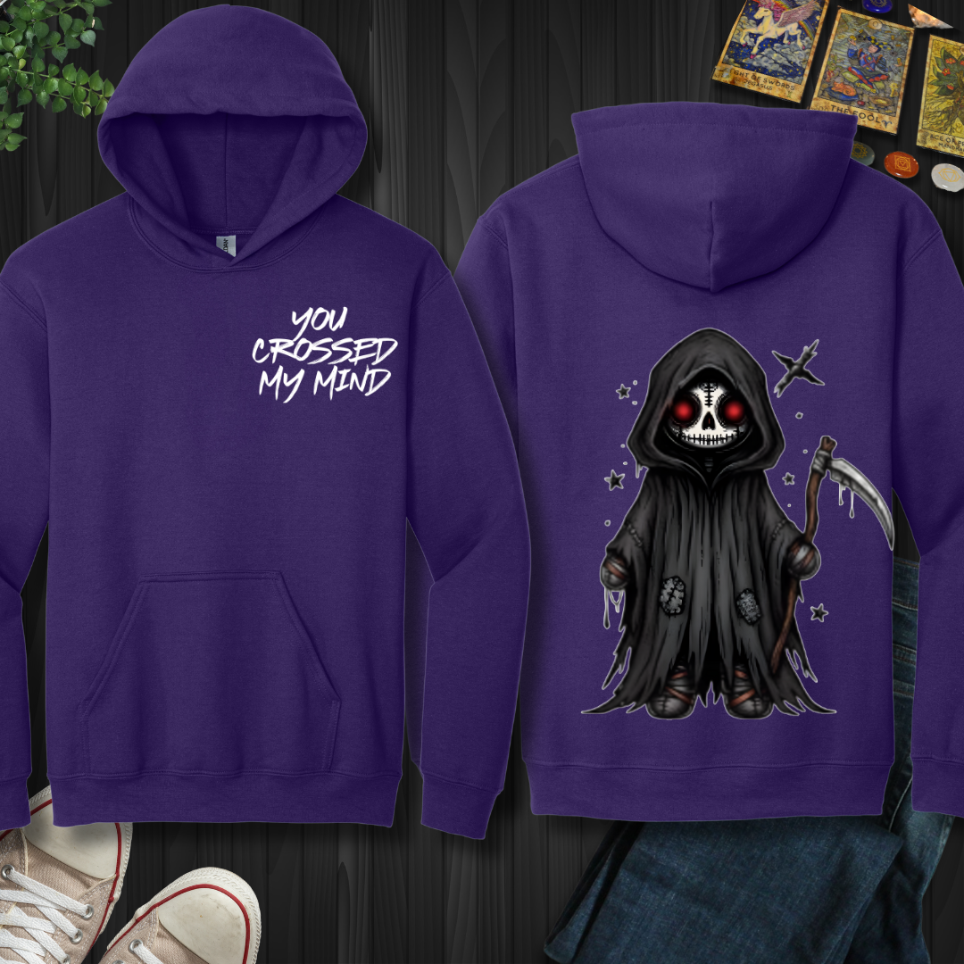 You Crossed My Mind (front and back) Hooded Sweatshirt