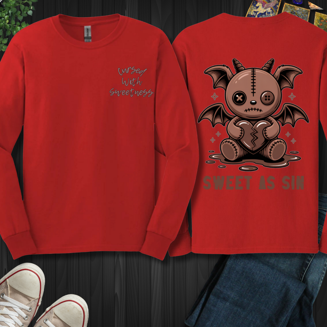 Cursed With Sweetness (front and back) Long Sleeve Tee
