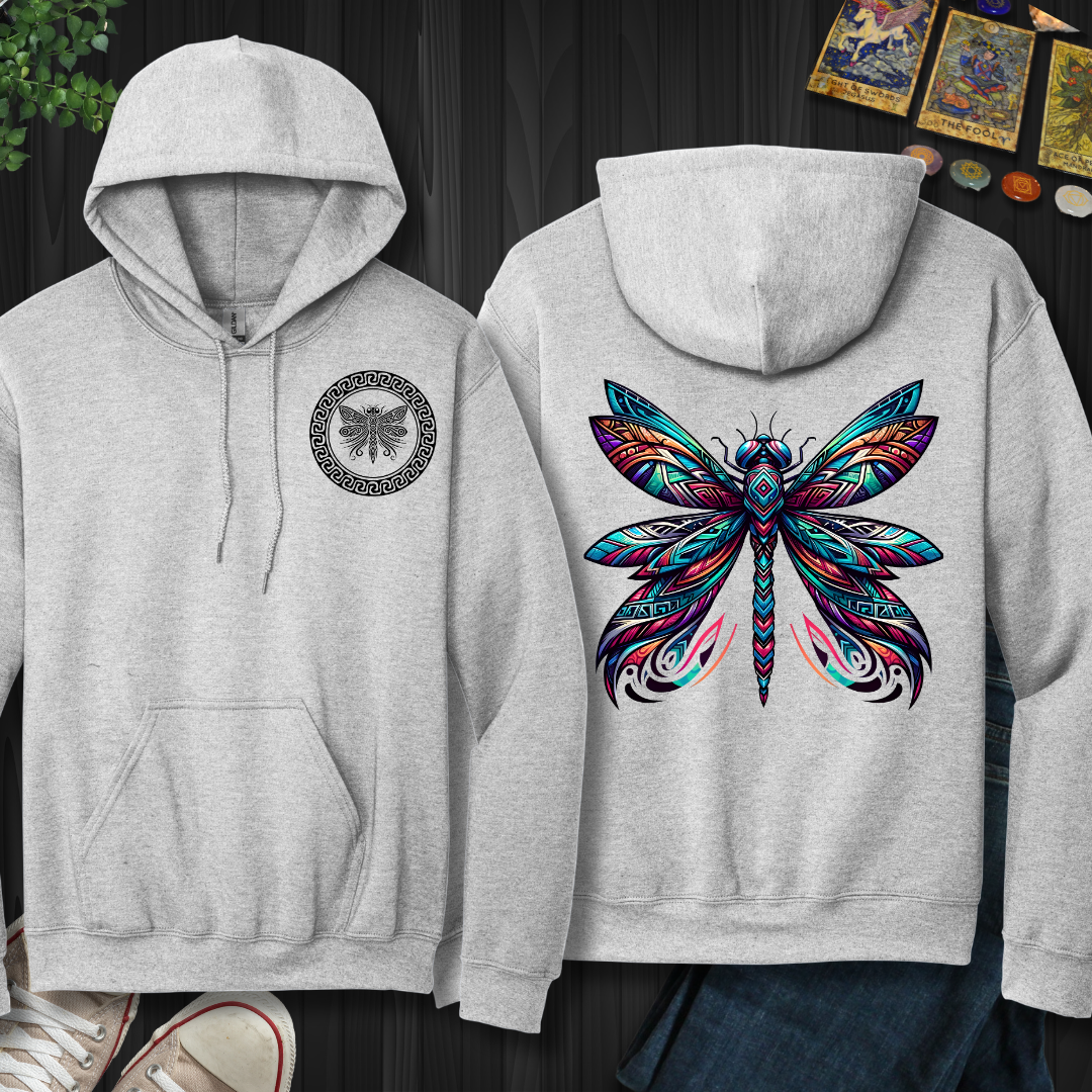 Tribal Dragonfly front and back Hooded Sweatshirt