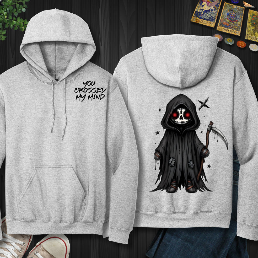 You Crossed My Mind (front and back) Hooded Sweatshirt