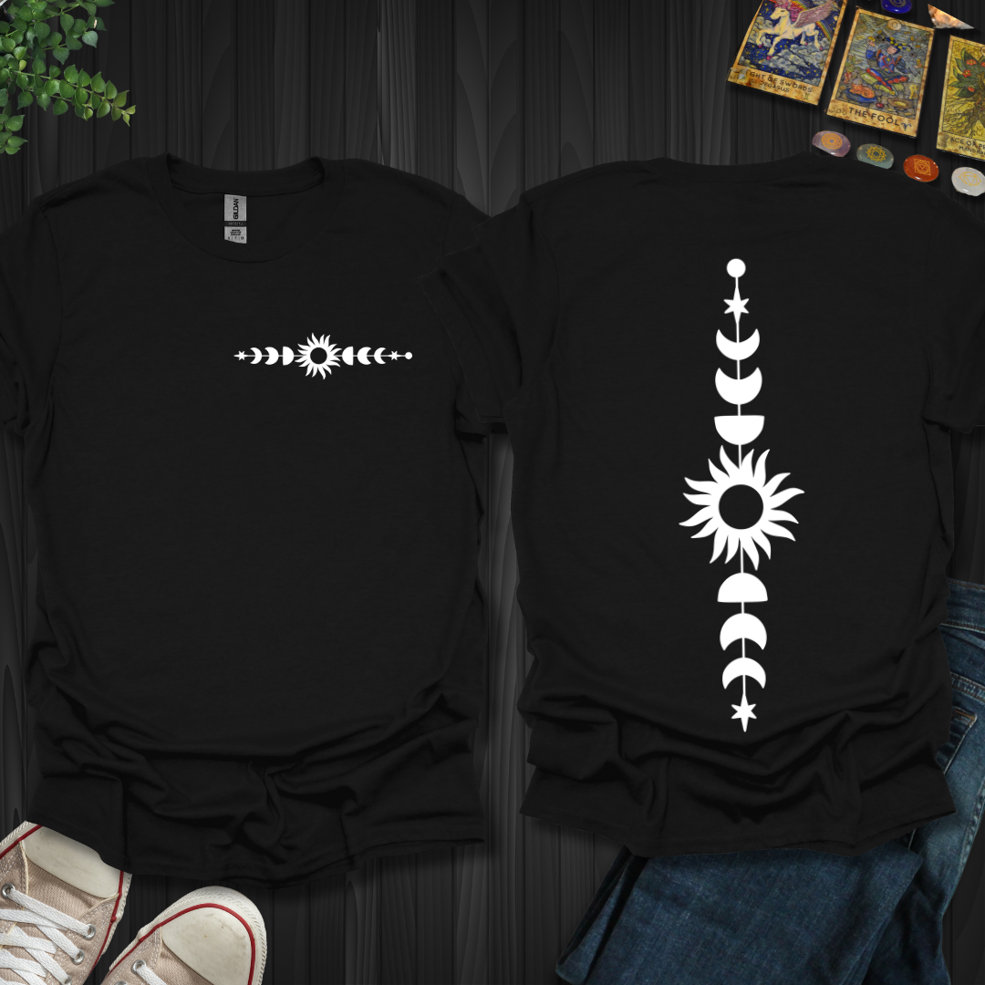 Boho Moon, and Stars front and back T-Shirt
