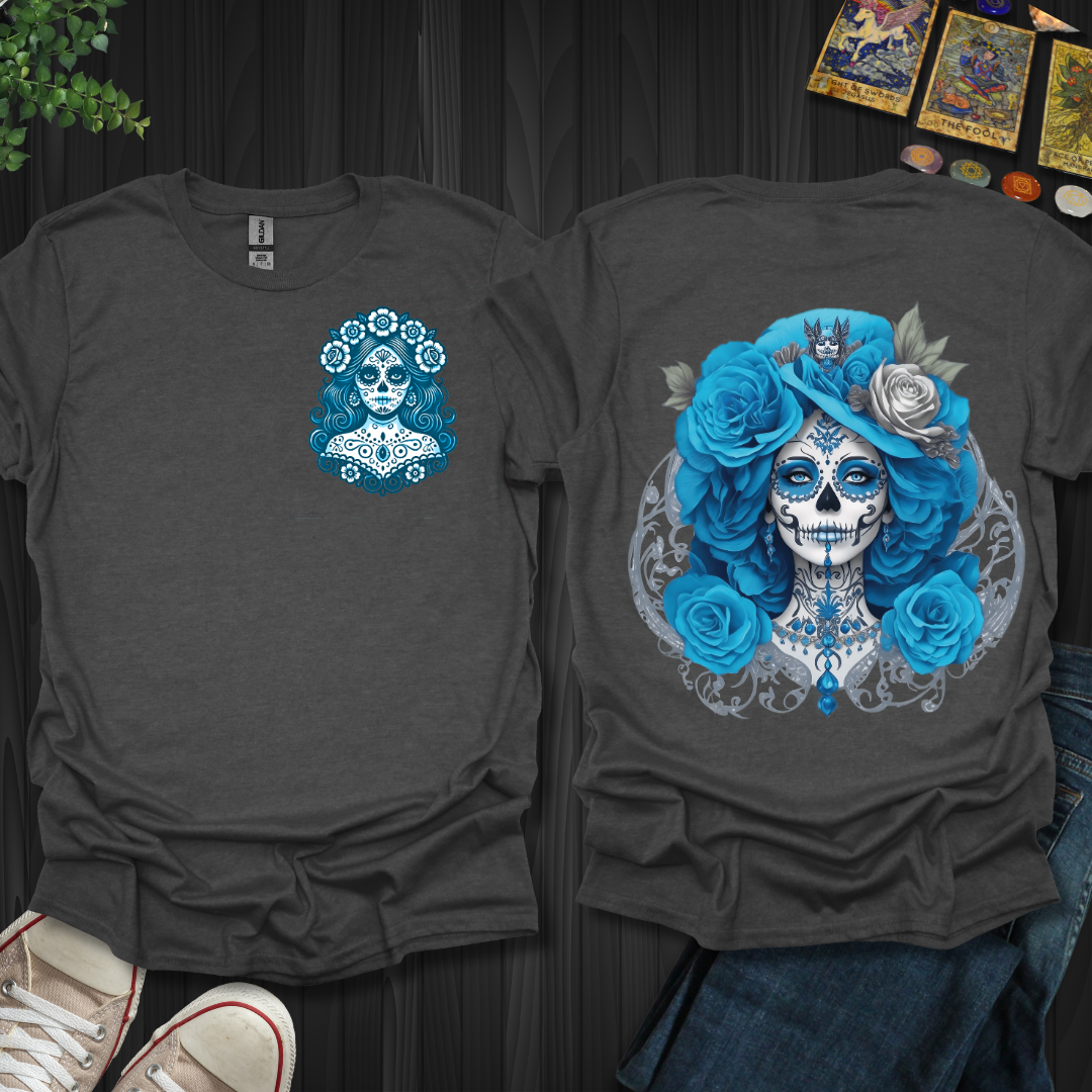 Blue Catrina Front and Back T-Shirt