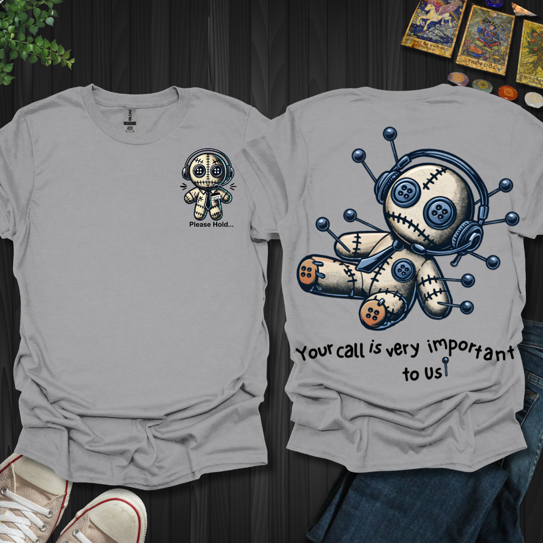 Customer Service Voodoo Doll Front and Back T-Shirt