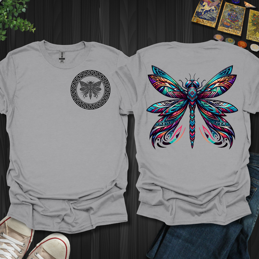 Tribal Dragonfly Front and Back T-Shirt
