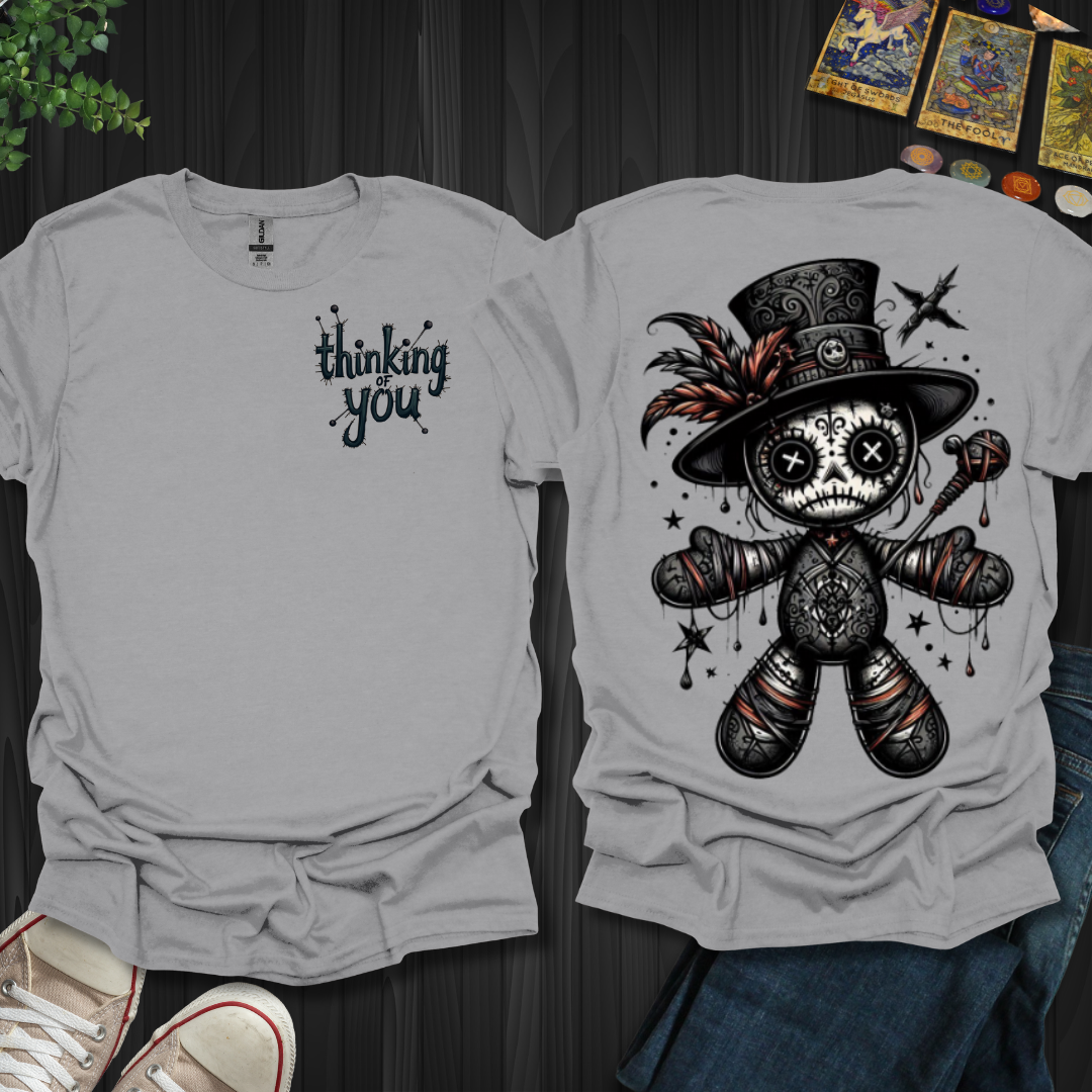 Thinking of You Voodoo Doll Front and Back T-Shirt
