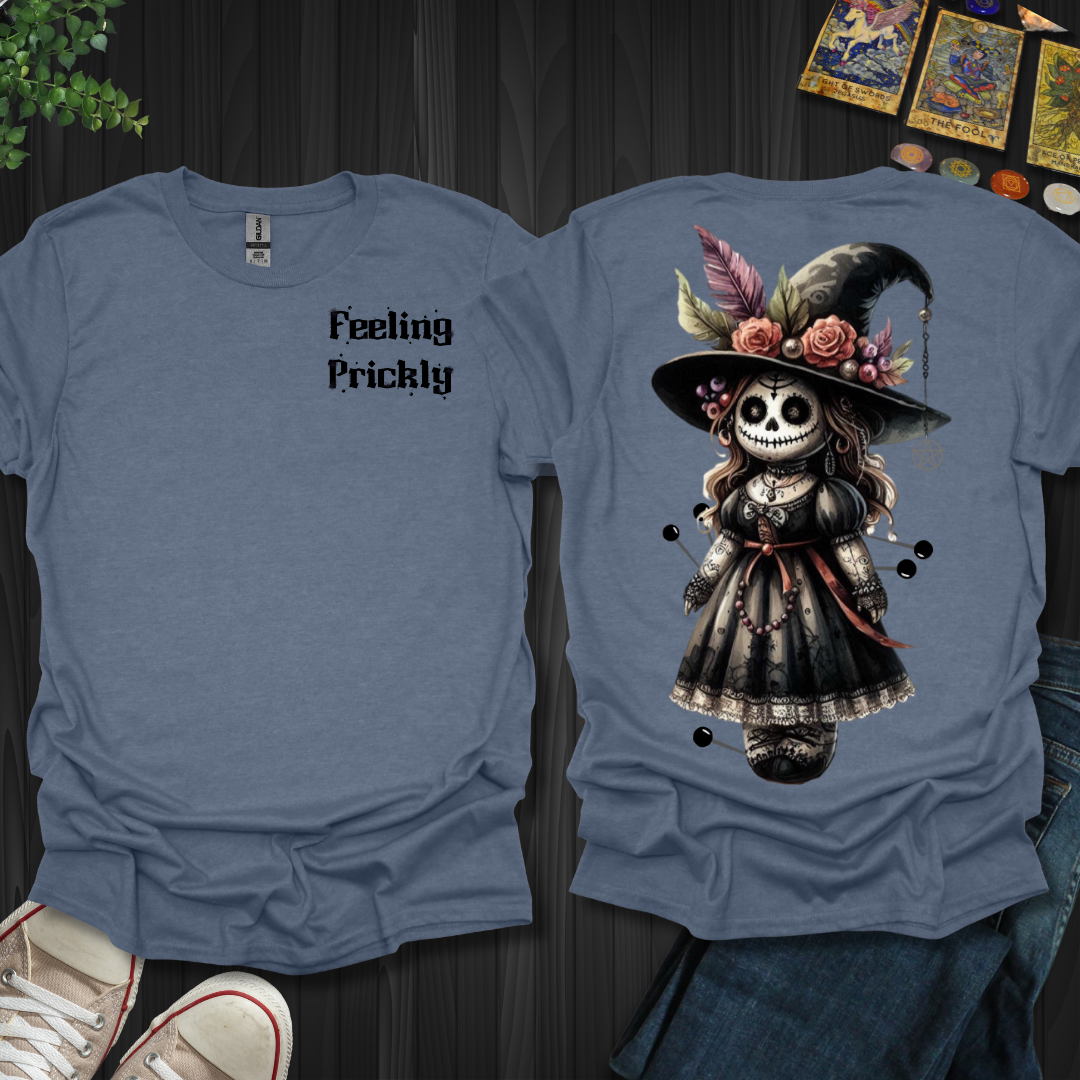 Prickly  Witch Voodoo Doll Front and Back T-Shirt