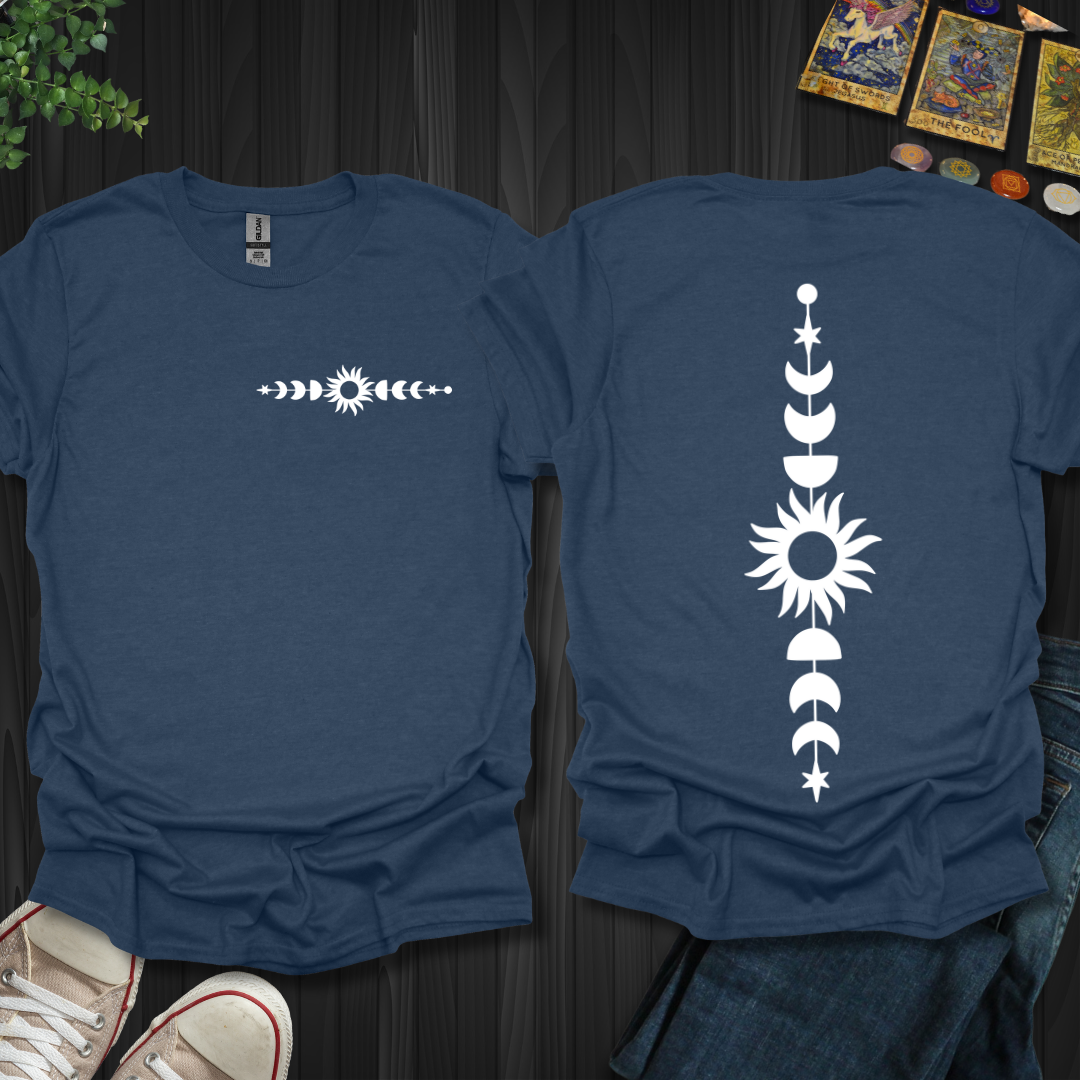 Boho Moon, and Stars front and back T-Shirt