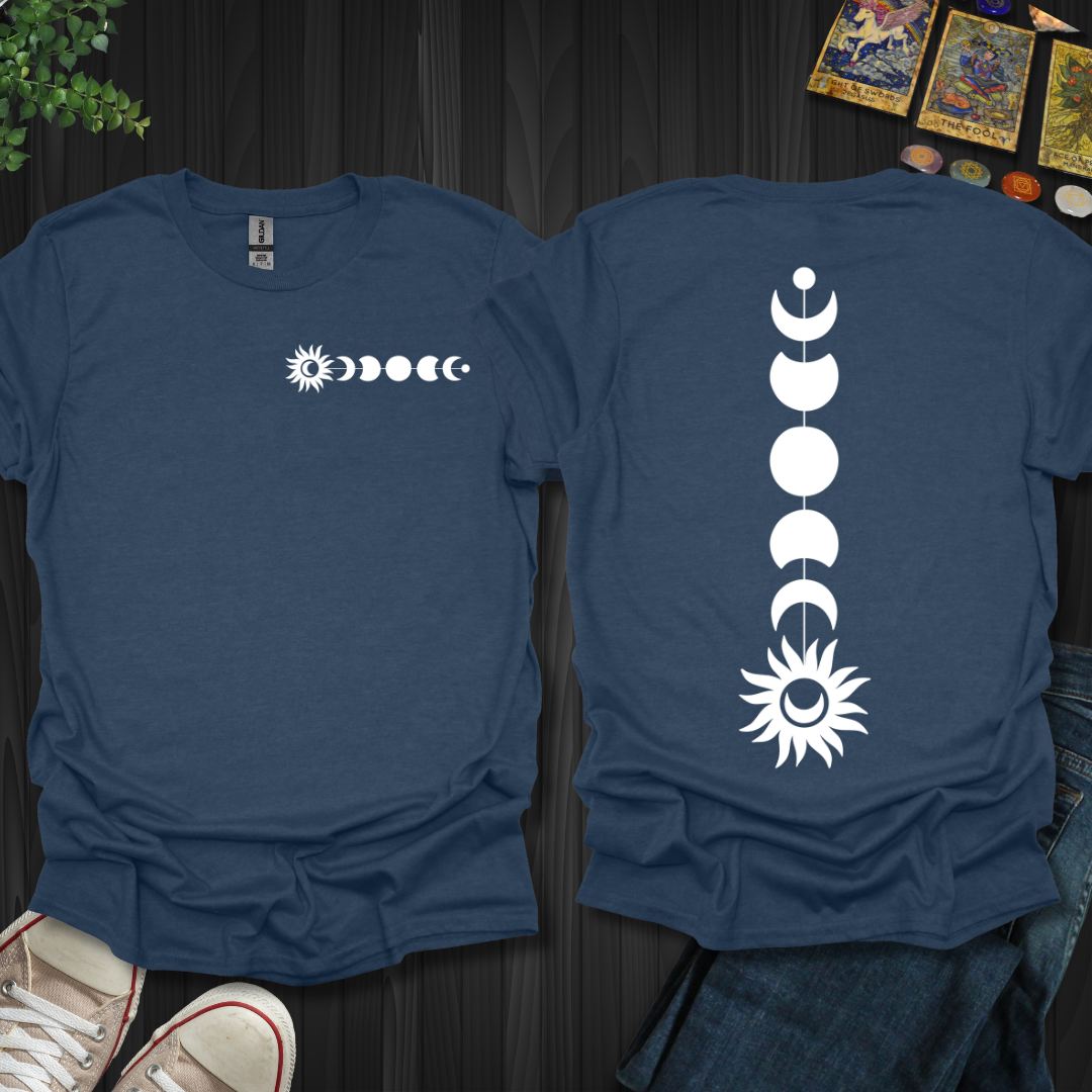 Boho Sun, Moon, and Stars front and back T-Shirt