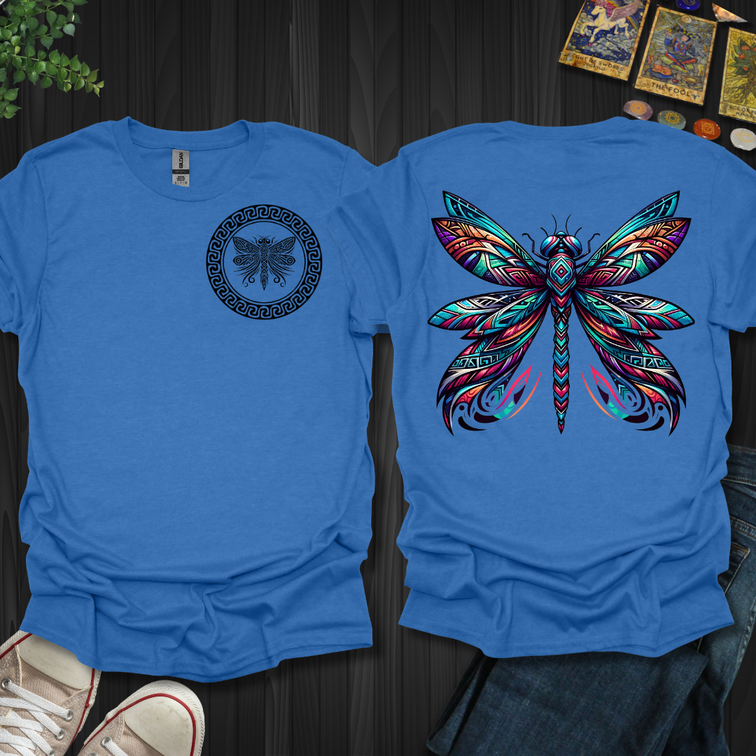 Tribal Dragonfly Front and Back T-Shirt