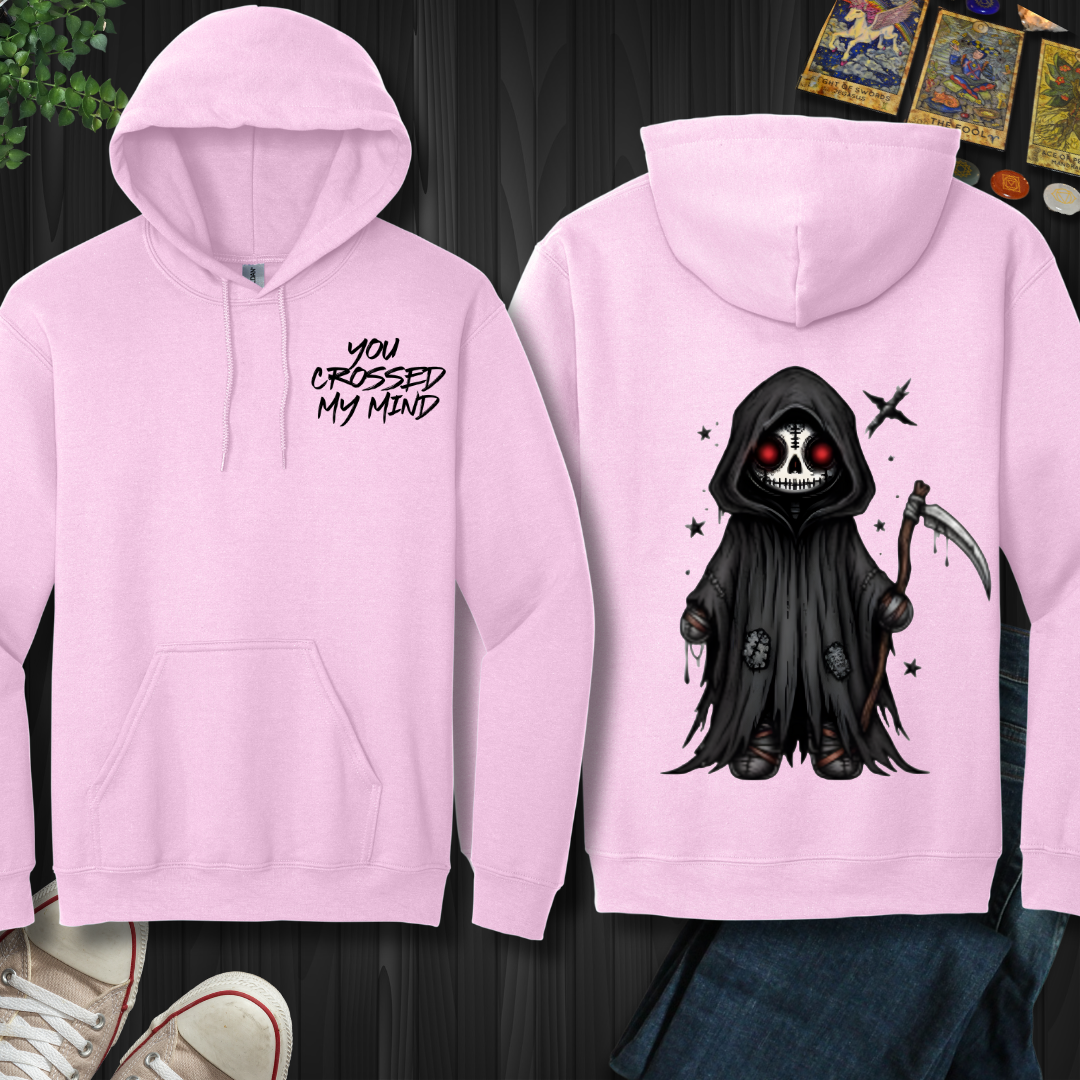 You Crossed My Mind (front and back) Hooded Sweatshirt
