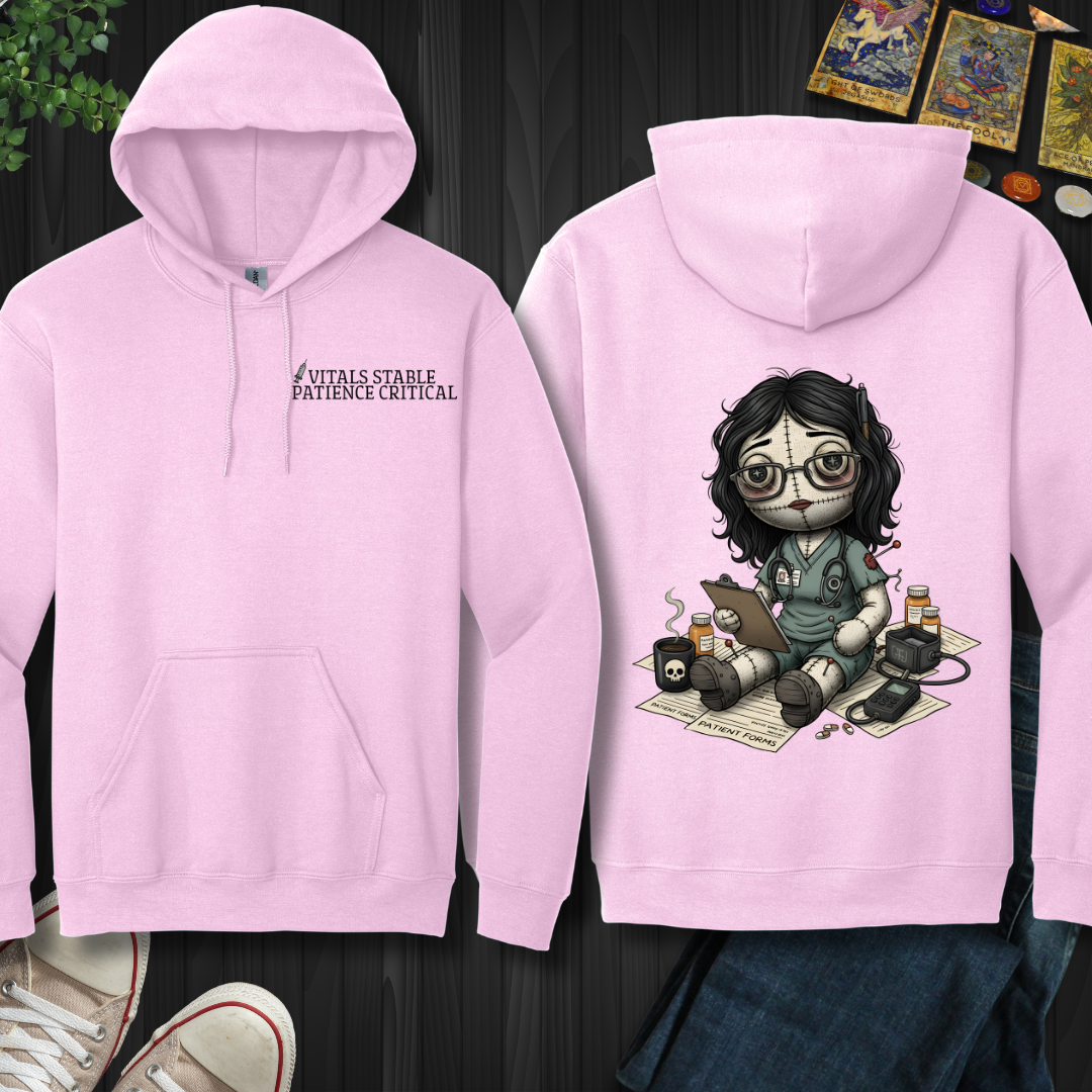 Vitals Stable Patience Critical  Hooded Sweatshirt