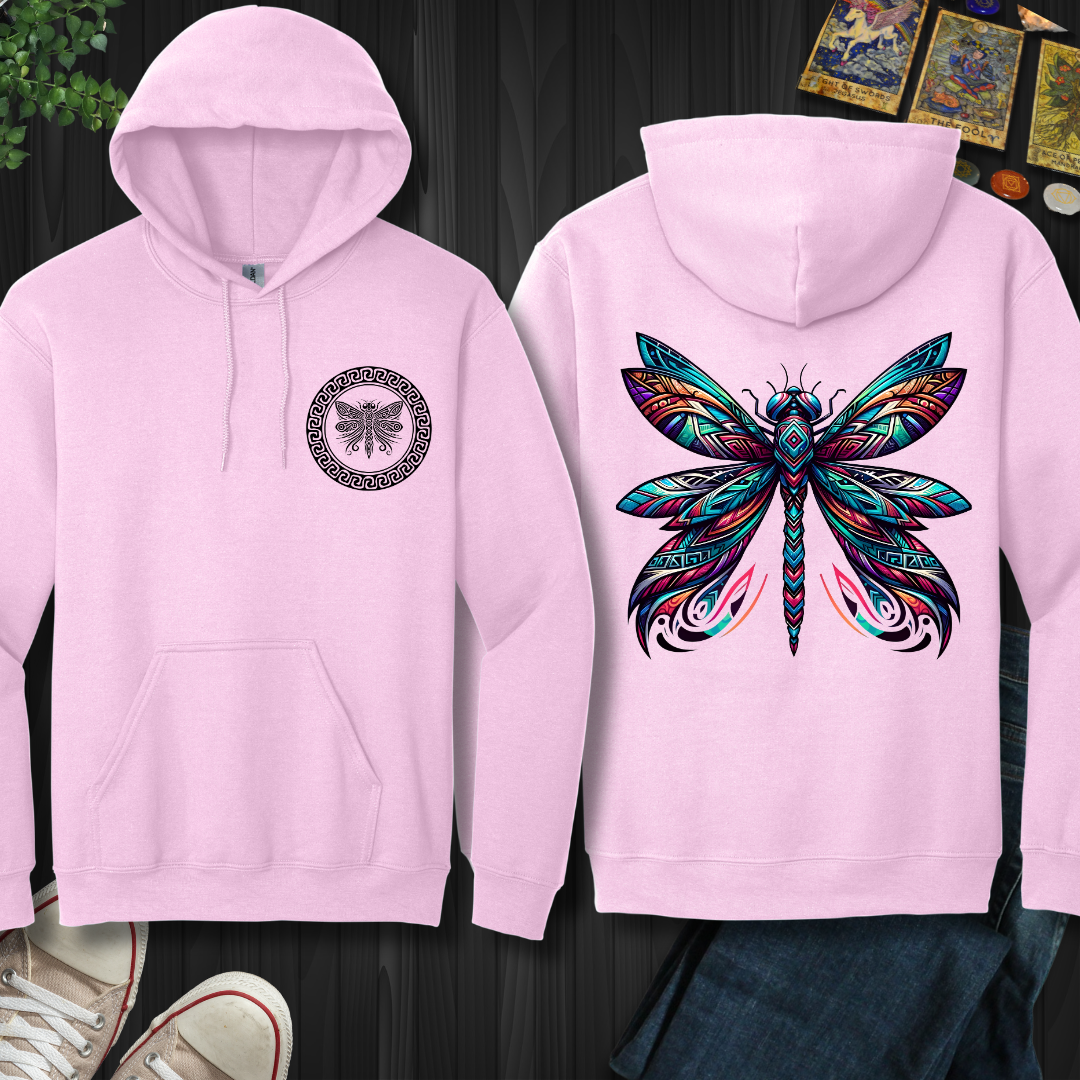 Tribal Dragonfly front and back Hooded Sweatshirt
