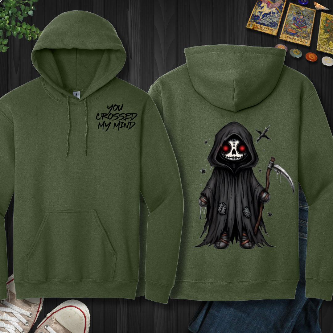 You Crossed My Mind (front and back) Hooded Sweatshirt