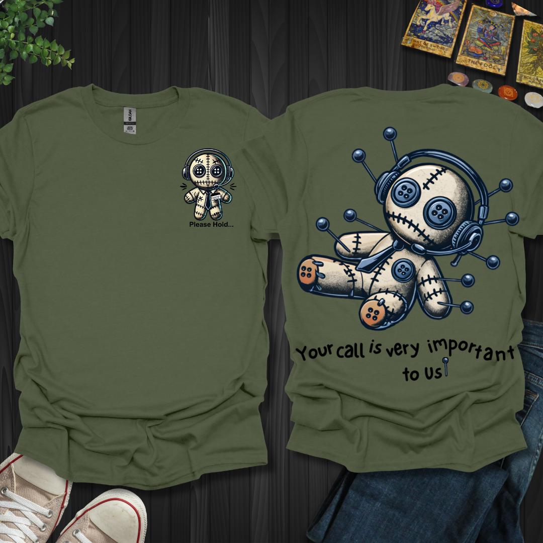 Customer Service Voodoo Doll Front and Back T-Shirt