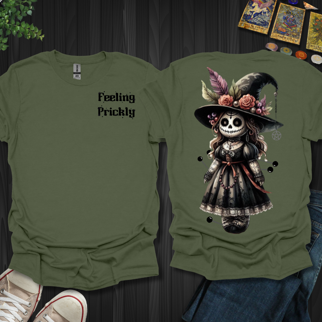 Prickly  Witch Voodoo Doll Front and Back T-Shirt