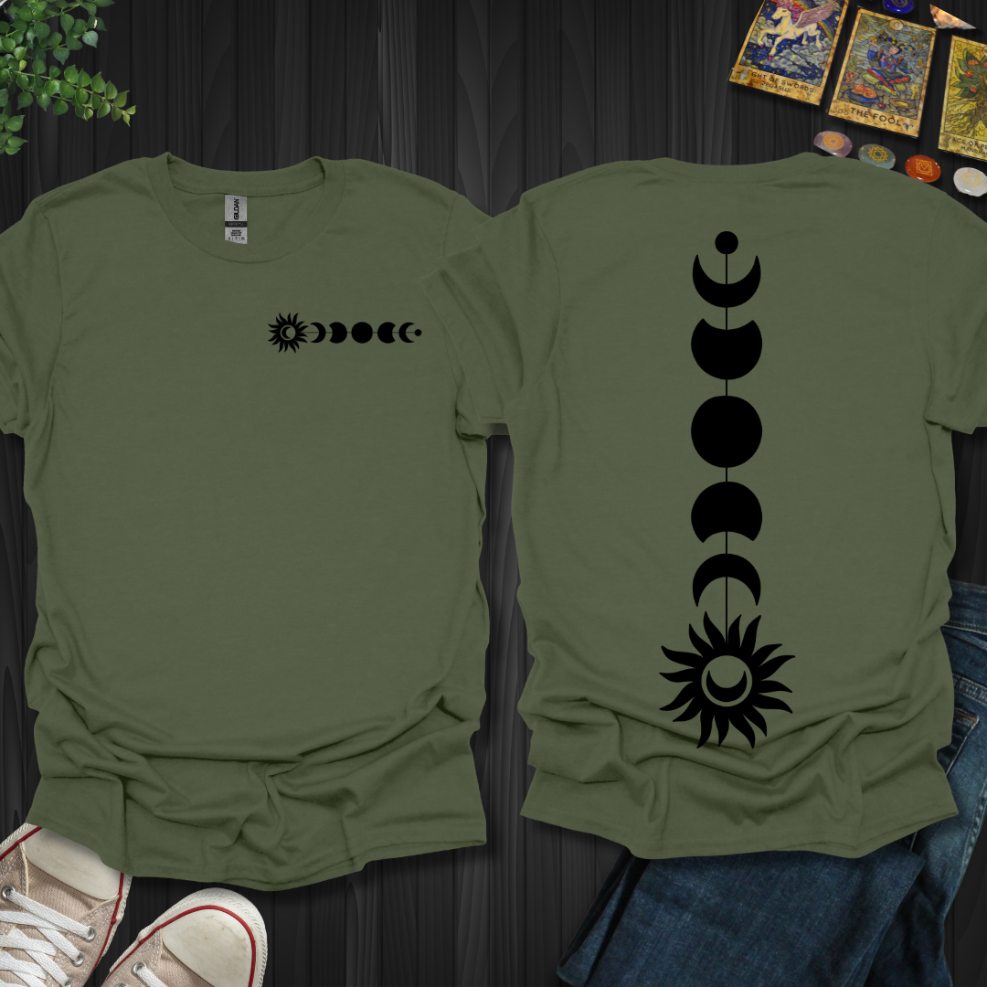 Boho Sun, Moon front and back T-Shirt